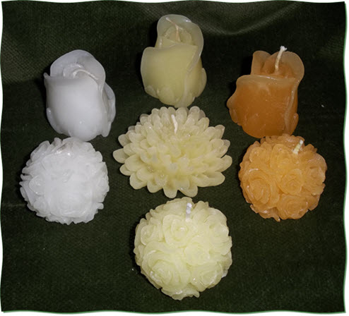 Svíčky  růžičky (různé tvary a barvy)