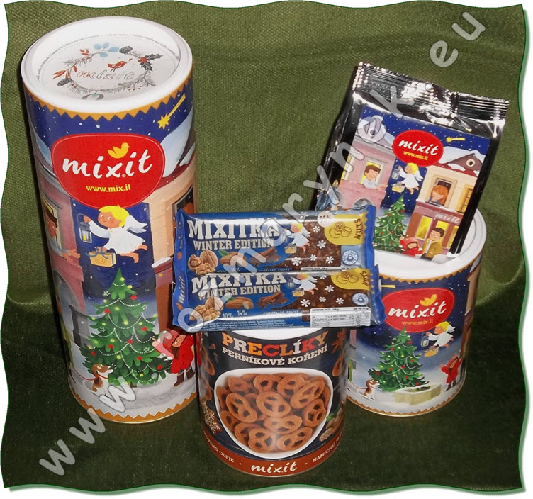 MIXIT kolekce 2021: Vánoční Mix (650g), Precliky s mléčnou čokoládou a perníkovým kořením (250g), Zimní mixitka (45g), Mikulášská nadílka (400g), Vánoční Mix do kapsy (60g)