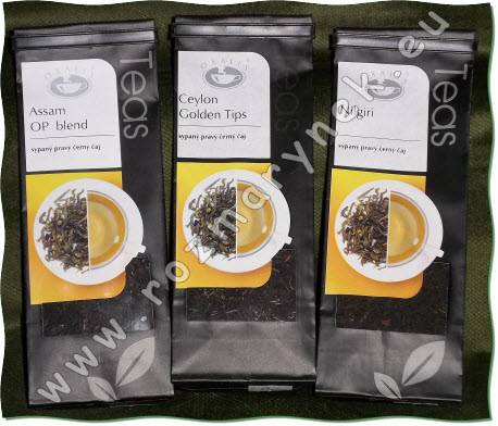 Oxalis čisté černé čaje - Assam OP blend, Ceylon Golden Tips, Nilgiri