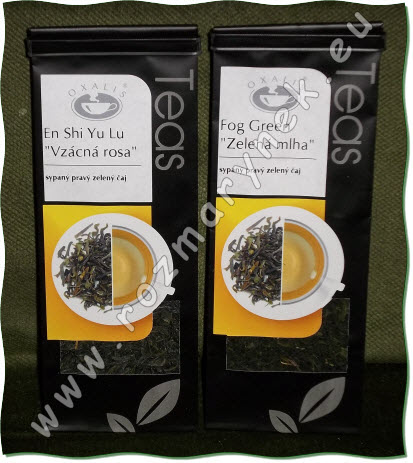 Oxalis pravé zelené čaje - ``Vzácná rosa``, ``Zelená mlha``