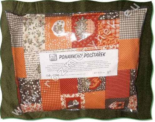 PP11: Pohankový polštářek - oranžový patchwork